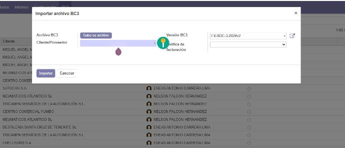 Importar BC3 en el ciclo de venta