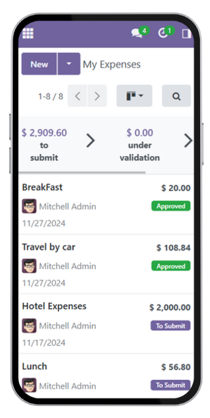 Expenses app mobile