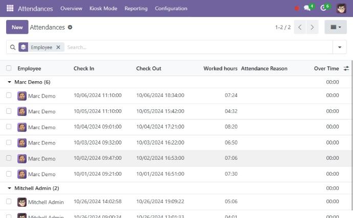 Attendance real time