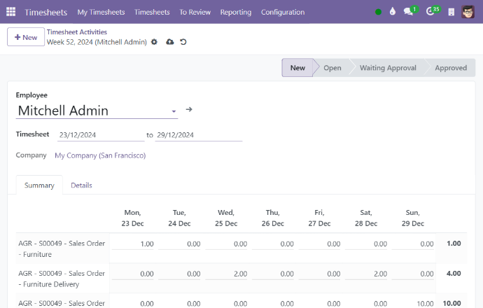 Timesheet Review